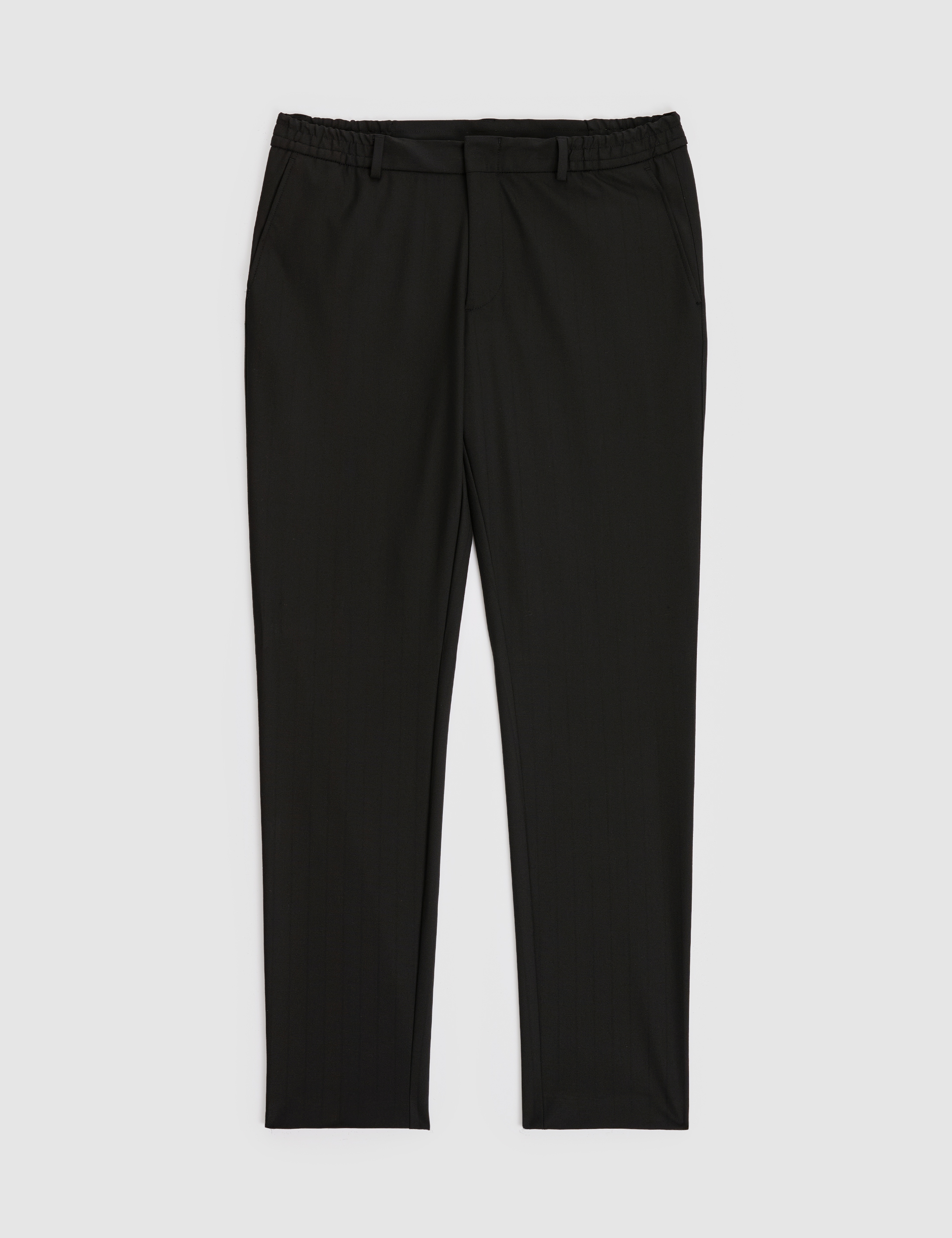Siyah Extra Slim Fit Çizgili Kruvaze Takım Elbise