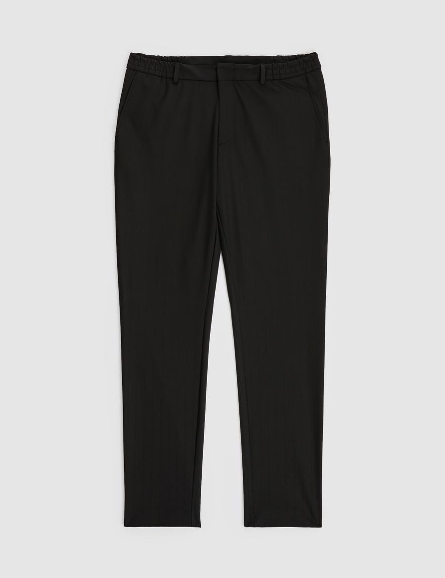 Siyah Ex. Slim Fit Çizgili Kruvaze Takım Elbise