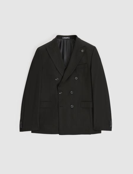 Siyah Ex. Slim Fit Çizgili Kruvaze Takım Elbise - 50325157017