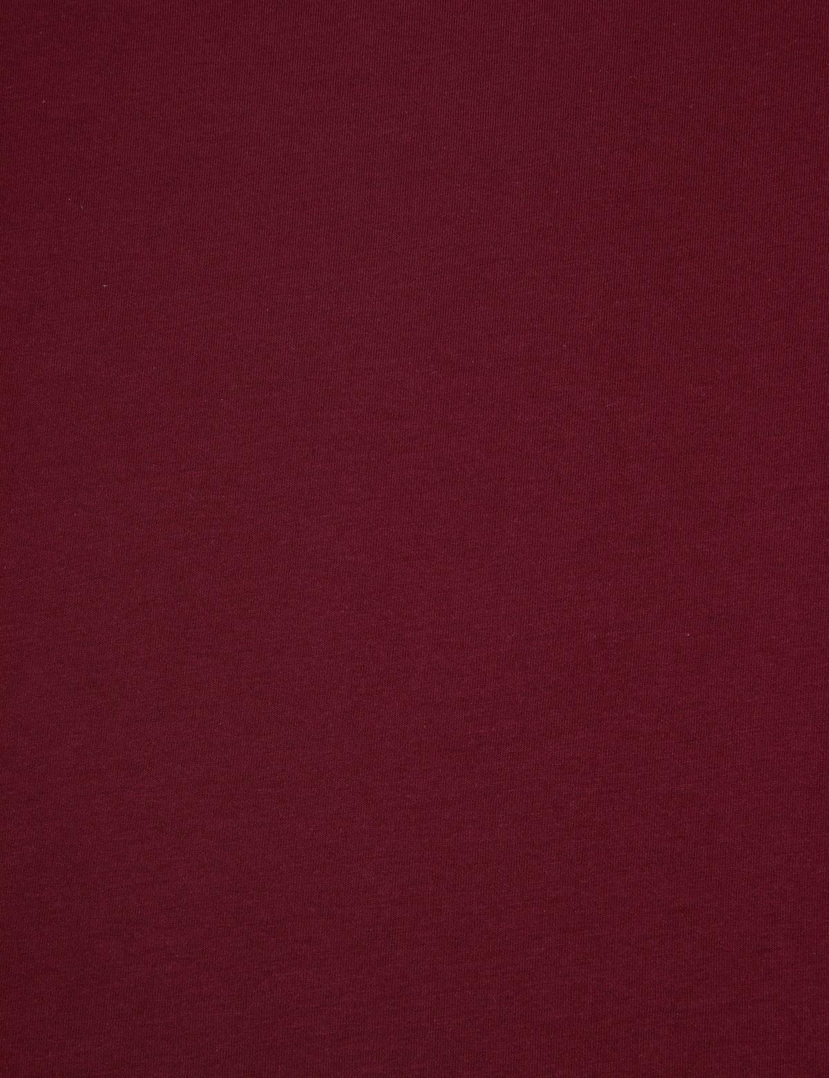 Bordo Slim Fit %100 Pamuk Bisiklet Yaka Basic Tişört - 50325307034