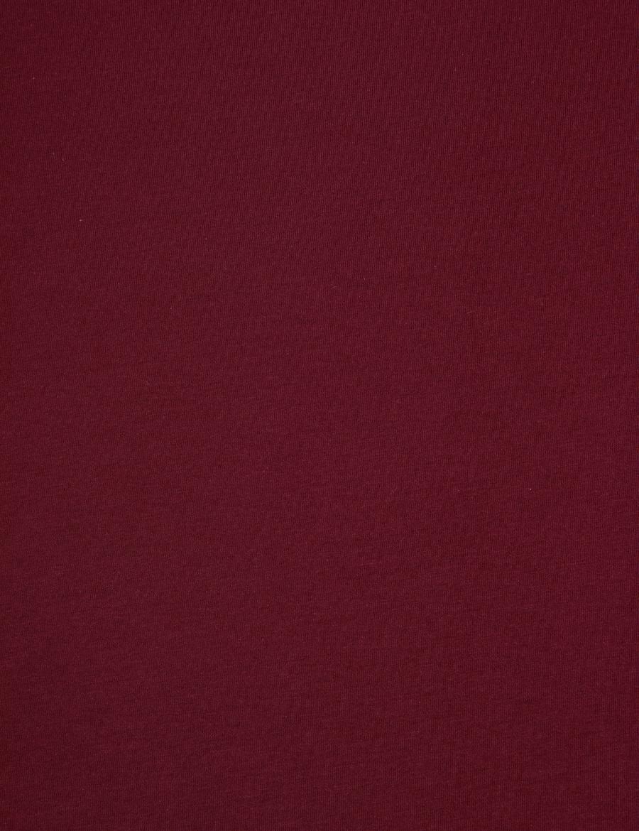 Bordo Slim Fit %100 Pamuk Bisiklet Yaka Basic Tişört