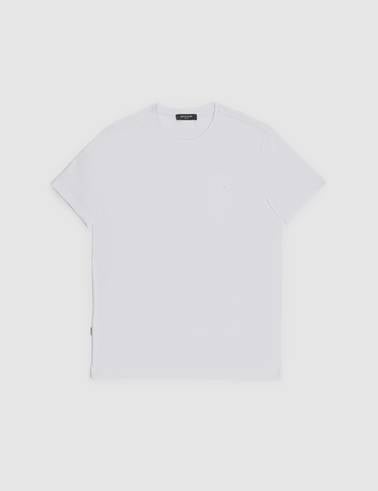 Beyaz Slim Fit %100 Pamuk Bisiklet Yaka Basic Tişört