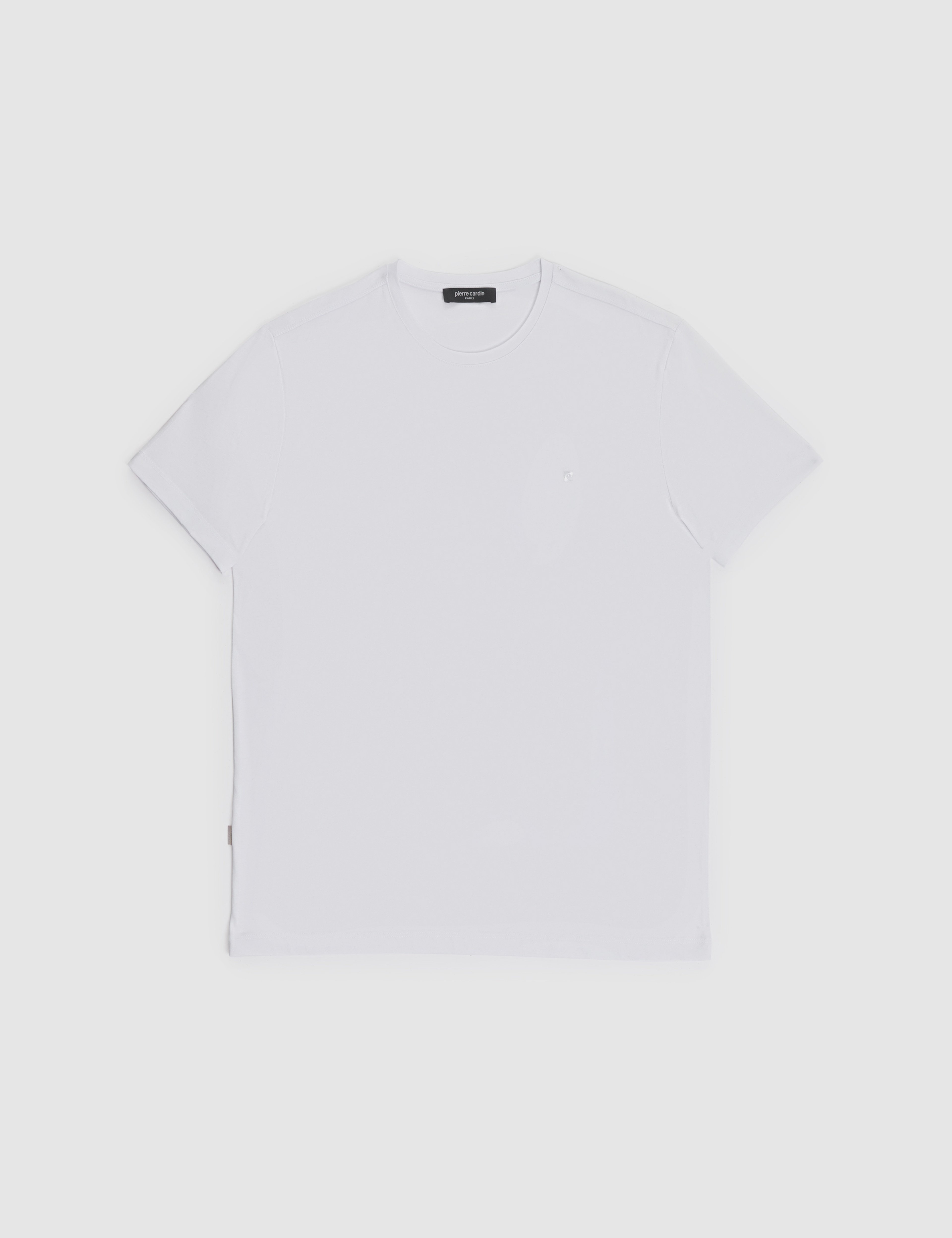 Beyaz Slim Fit %100 Pamuk Bisiklet Yaka Basic Tişört