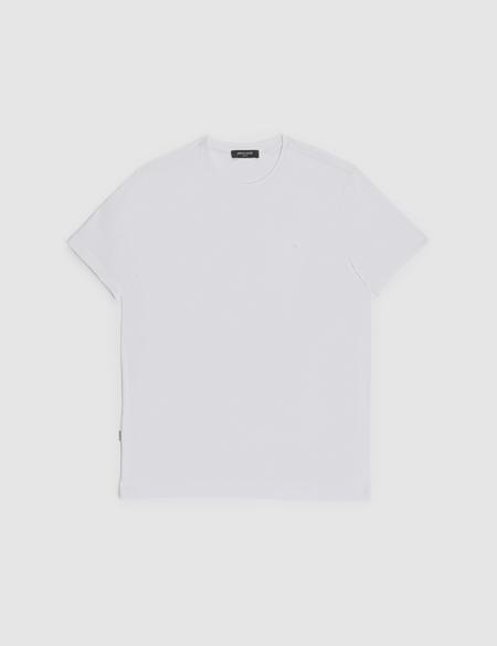 Beyaz Slim Fit %100 Pamuk Bisiklet Yaka Basic Tişört - 50325307142
