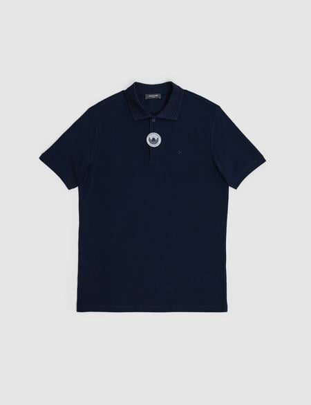 Lacivert Regular Fit %100 Pamuk Kıvrılmaz Düğmeli Polo Yaka Basic Tişört - 50325312059