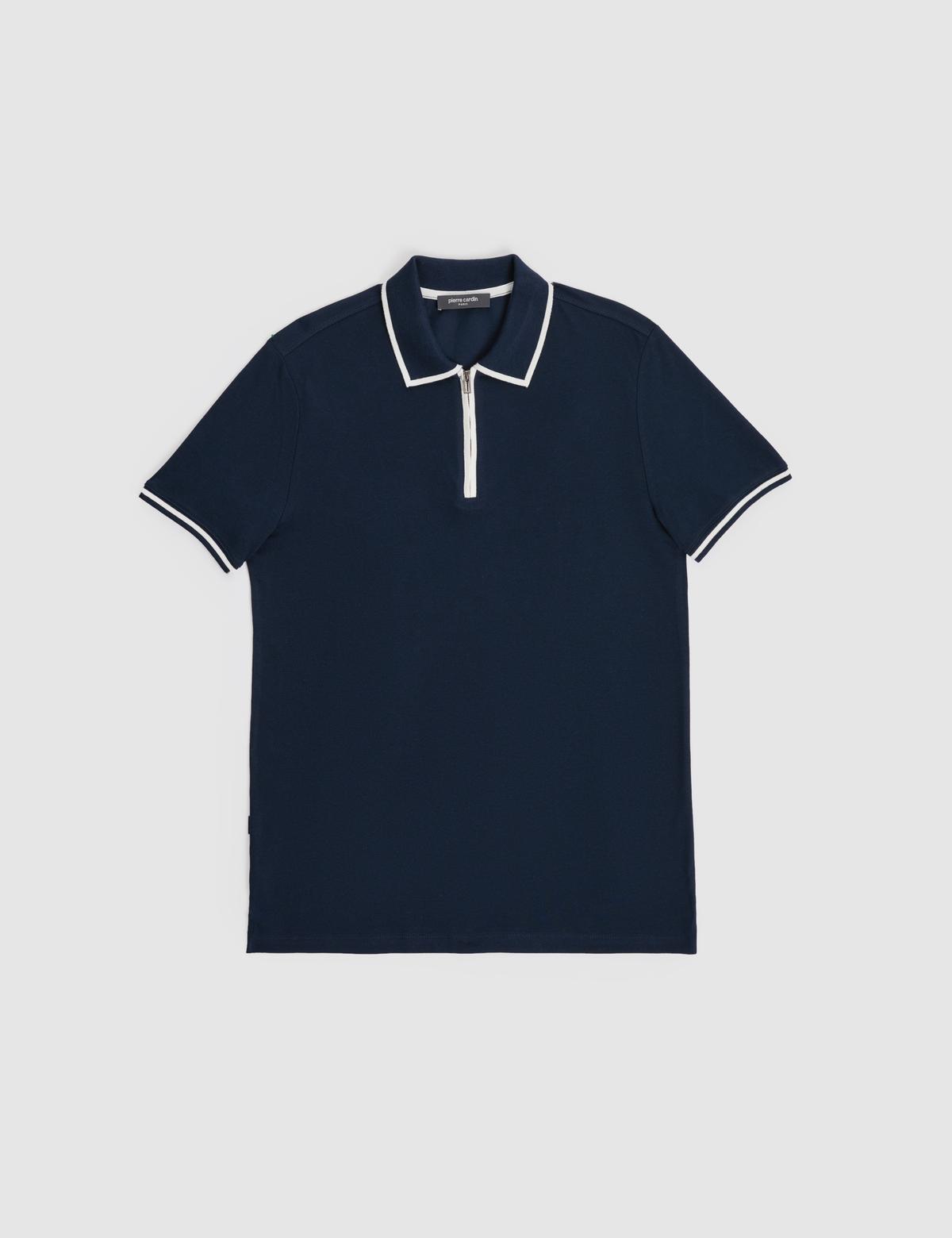 Lacivert Slim Fit %100 Pamuk Polo Yaka Tişört - 50321201007