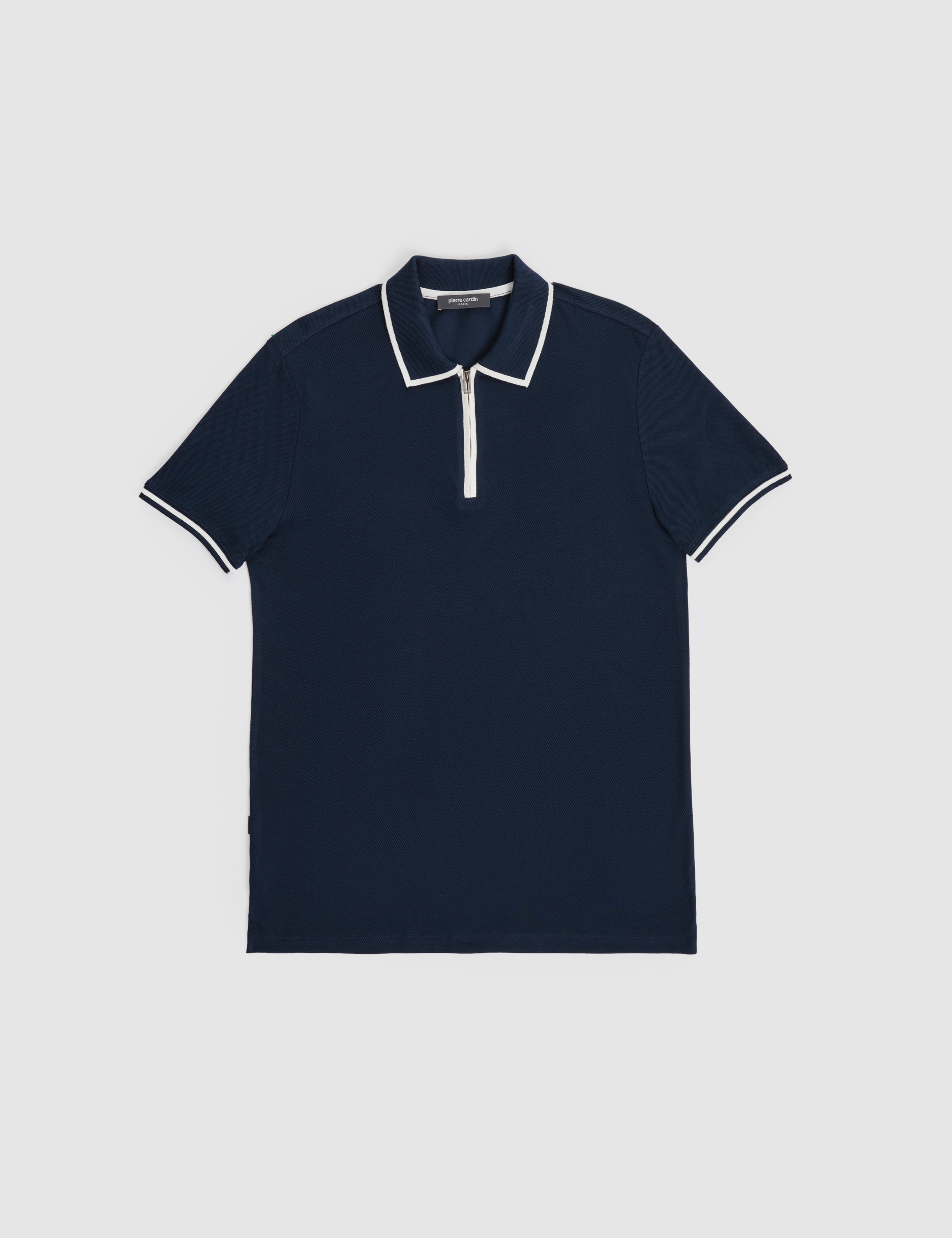 Lacivert Slim Fit %100 Pamuk Fermuarlı Polo Yaka Tişört - Image 7