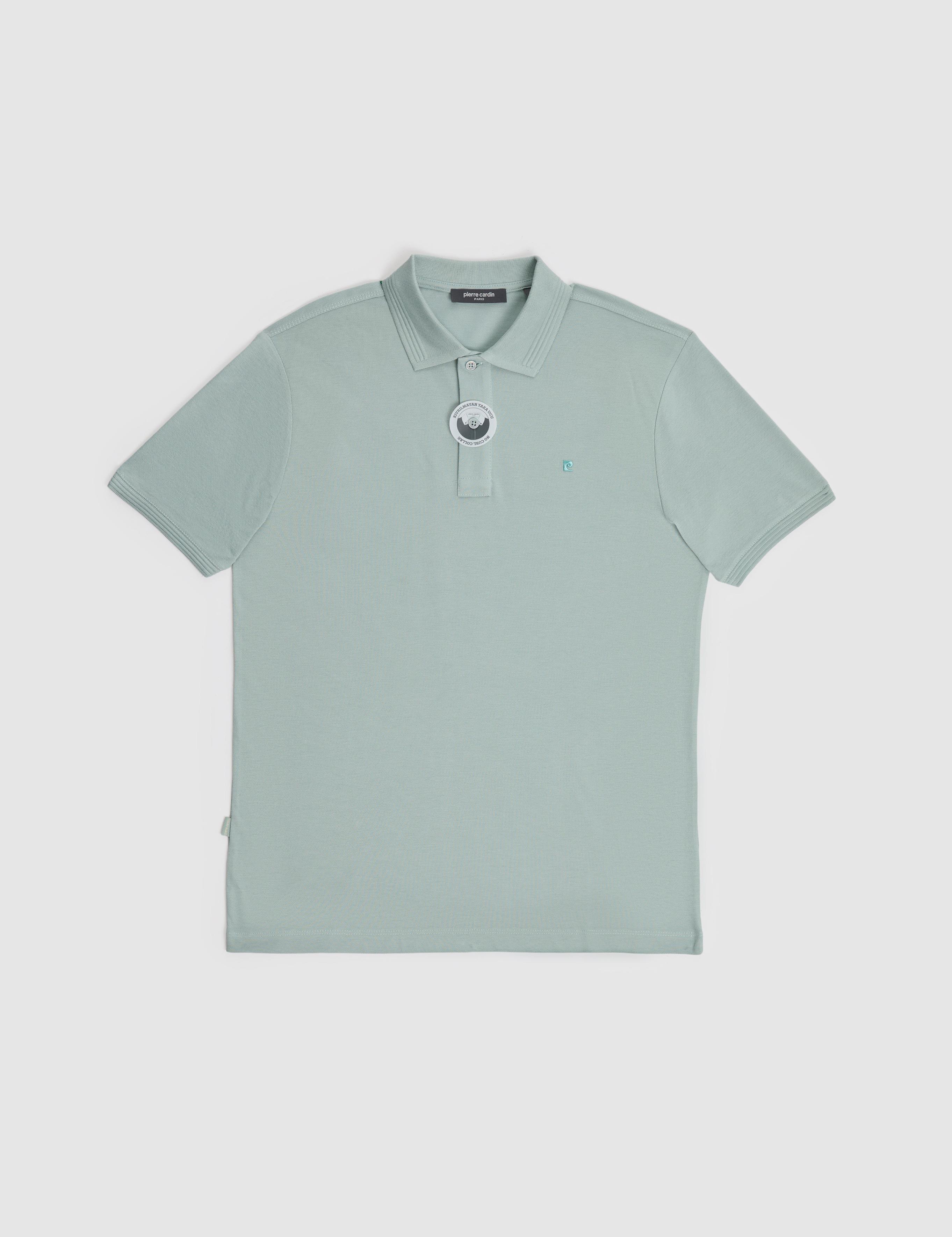 Mint Slim Fit %100 Pamuk Düğmeli Polo Yaka Basic Tişört