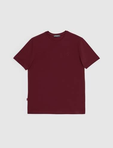 Bordo Regular Fit %100 Pamuk Bisiklet Yaka Basic Tişört