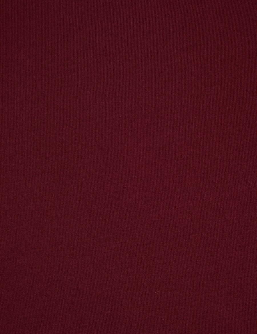 Bordo Regular Fit %100 Pamuk Bisiklet Yaka Basic Tişört