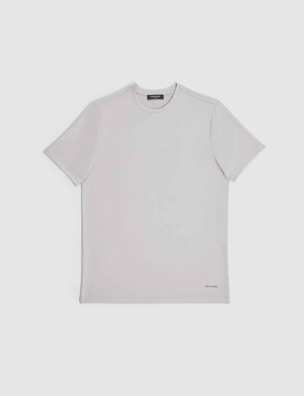 Açık Gri Regular Fit Bisiklet Yaka Basic Tişört - 50321139001