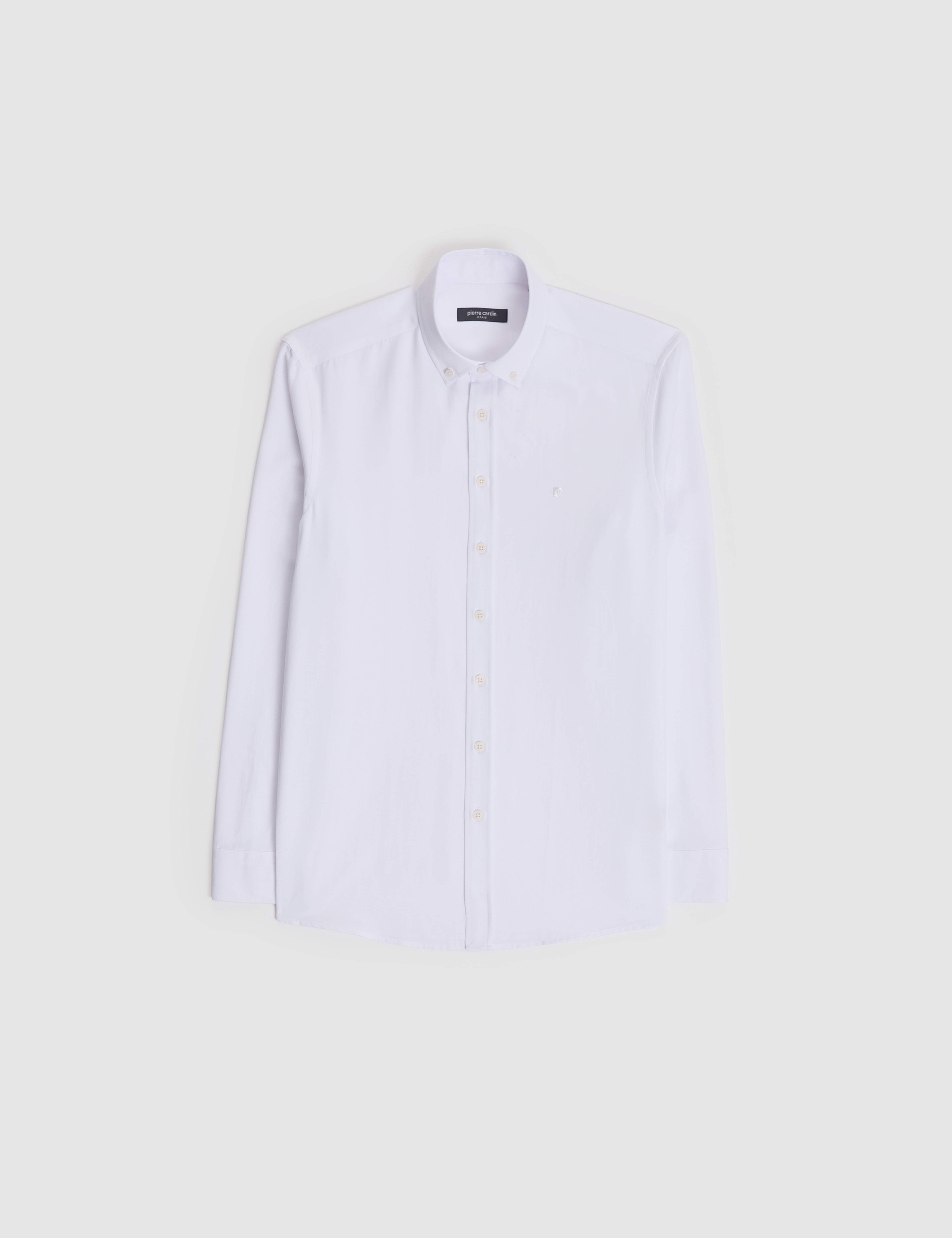 Beyaz Oxford Slim Fit Kolay Ütülenebilir Gömlek - Image 6