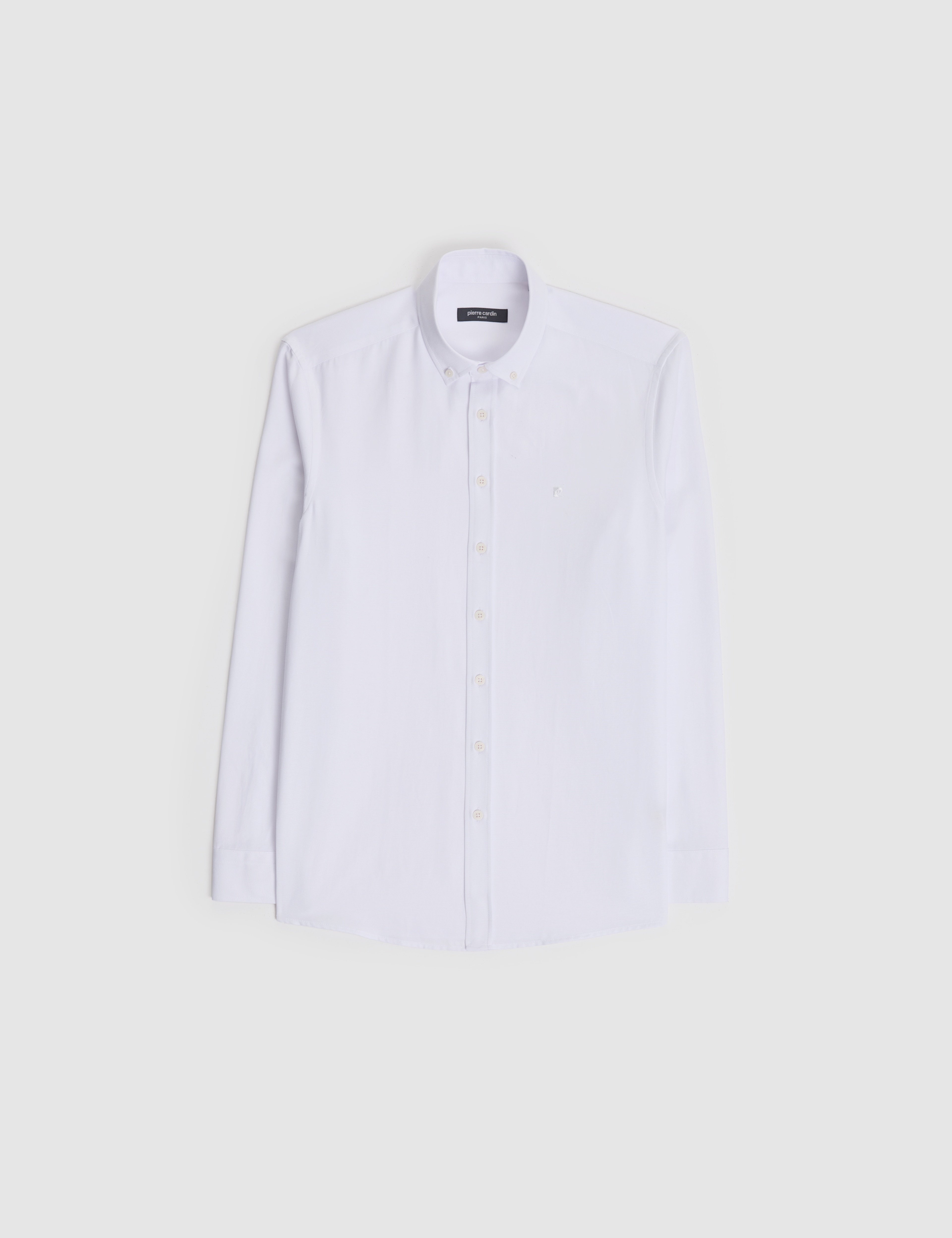 Beyaz Oxford Slim Fit Kolay Ütülenebilir Gömlek