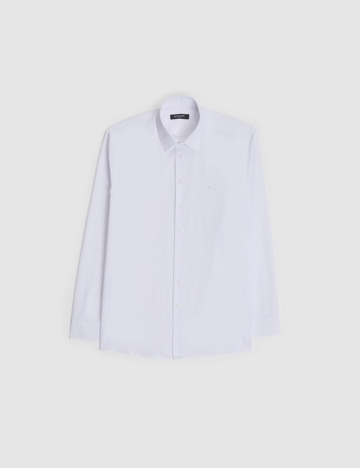 Beyaz Regular Fit Uzun Kollu Basic Gömlek - 50325337001