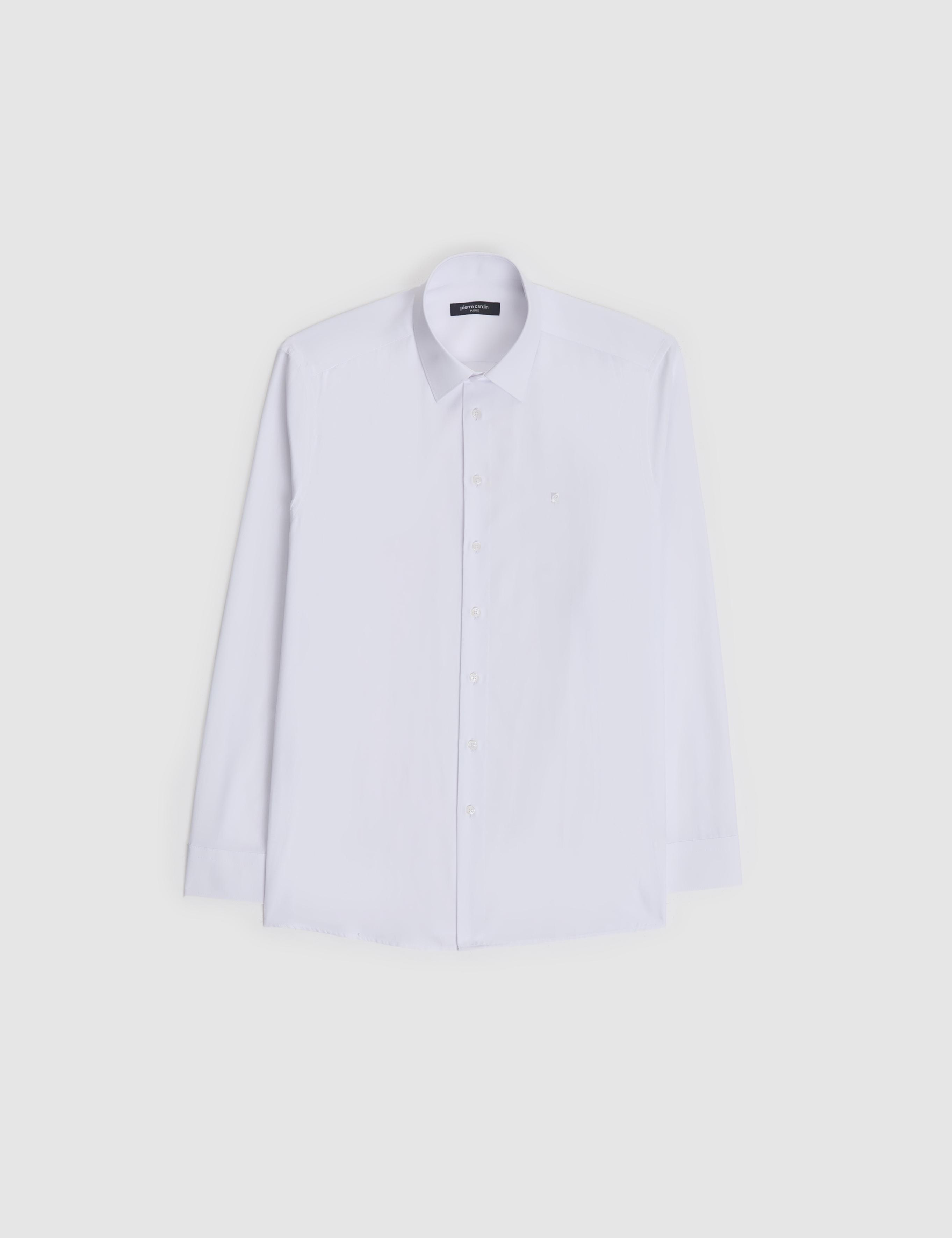 Beyaz Regular Fit Uzun Kollu Basic Gömlek