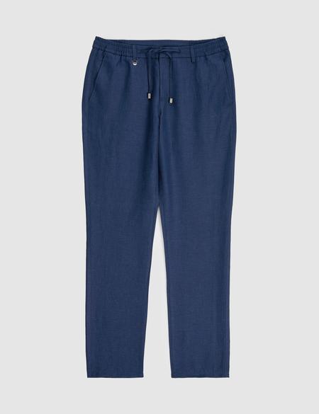 Lacivert Slim Fit Keten Karışımlı Pantolon - 50325164051