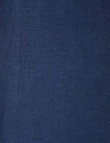 Lacivert Slim Fit Keten Karışımlı Pantolon
