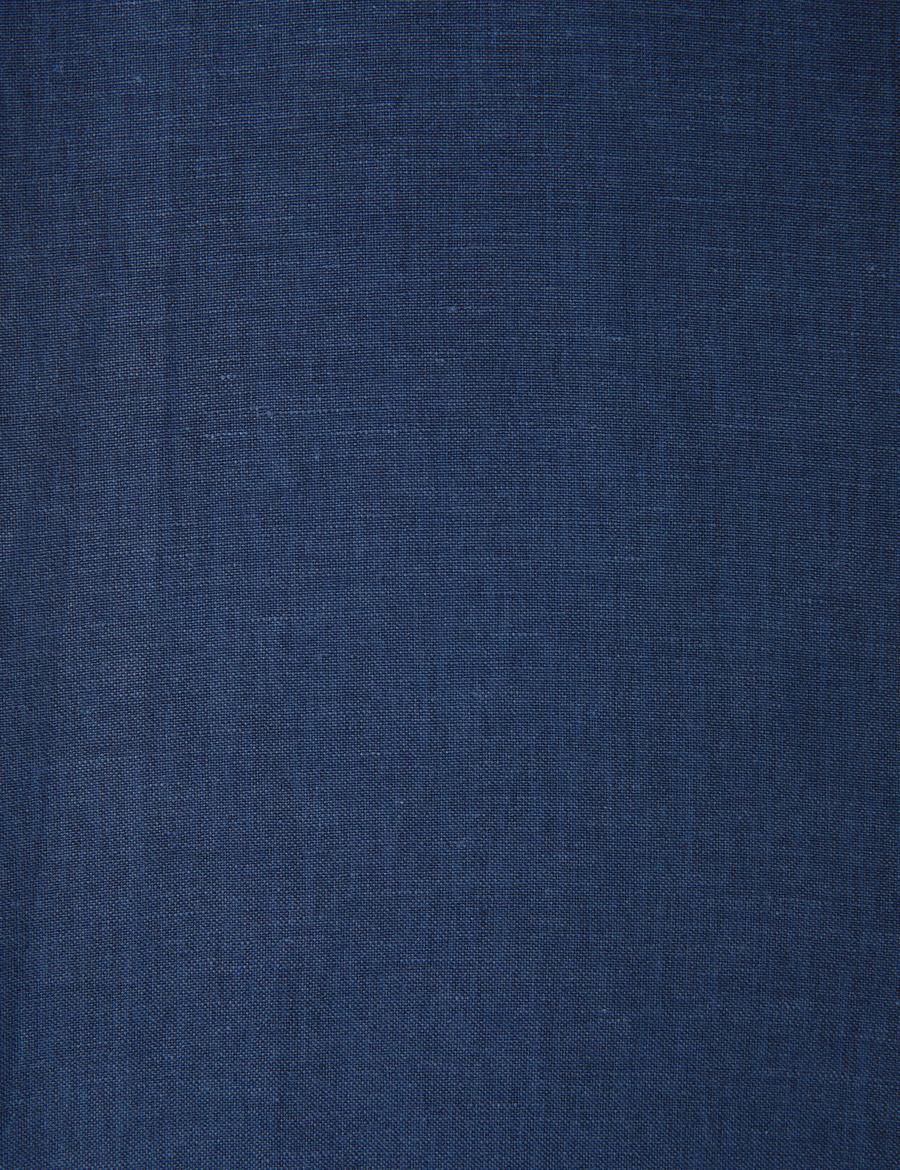 Lacivert Slim Fit Keten Karışımlı Pantolon