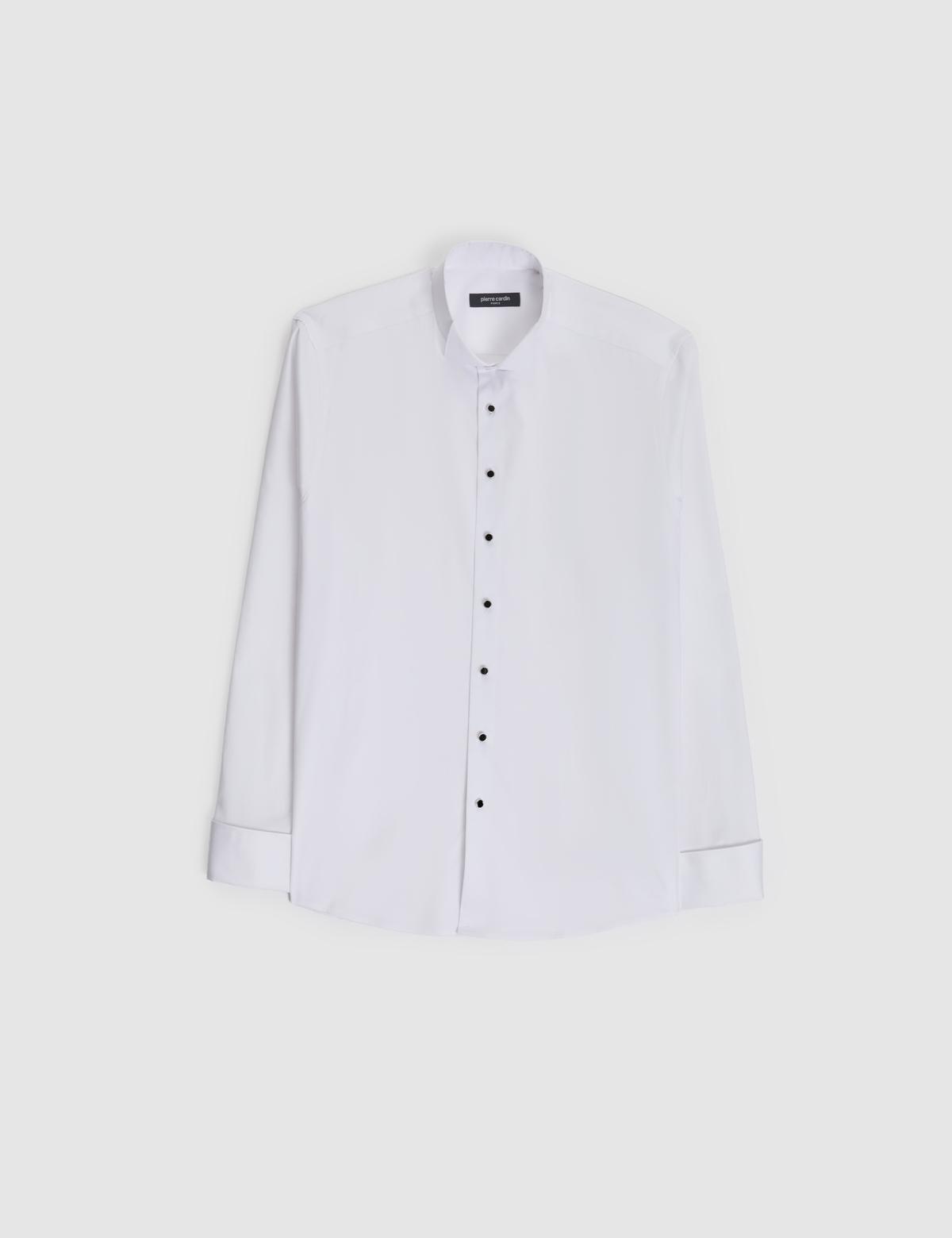 Beyaz Slim Fit Smokin Gömlek - 50324015002