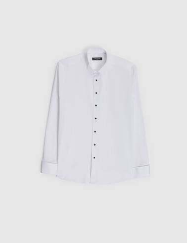 Beyaz Slim Fit Smokin Gömlek