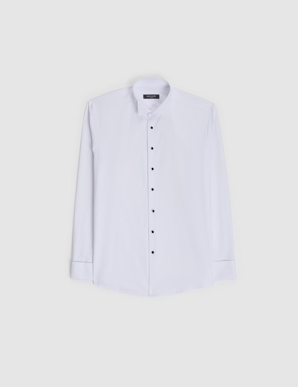 Beyaz Slim Fit Smokin Gömlek - 50324016002