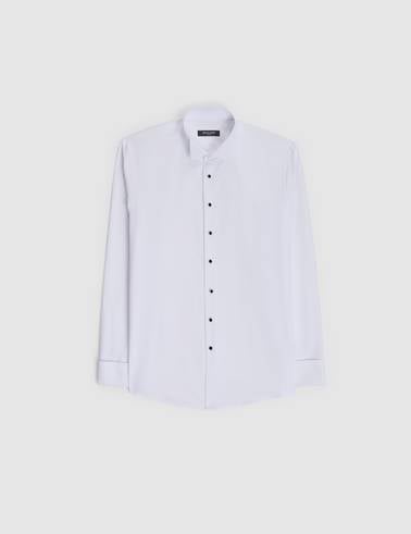 Beyaz Slim Fit Smokin Gömlek