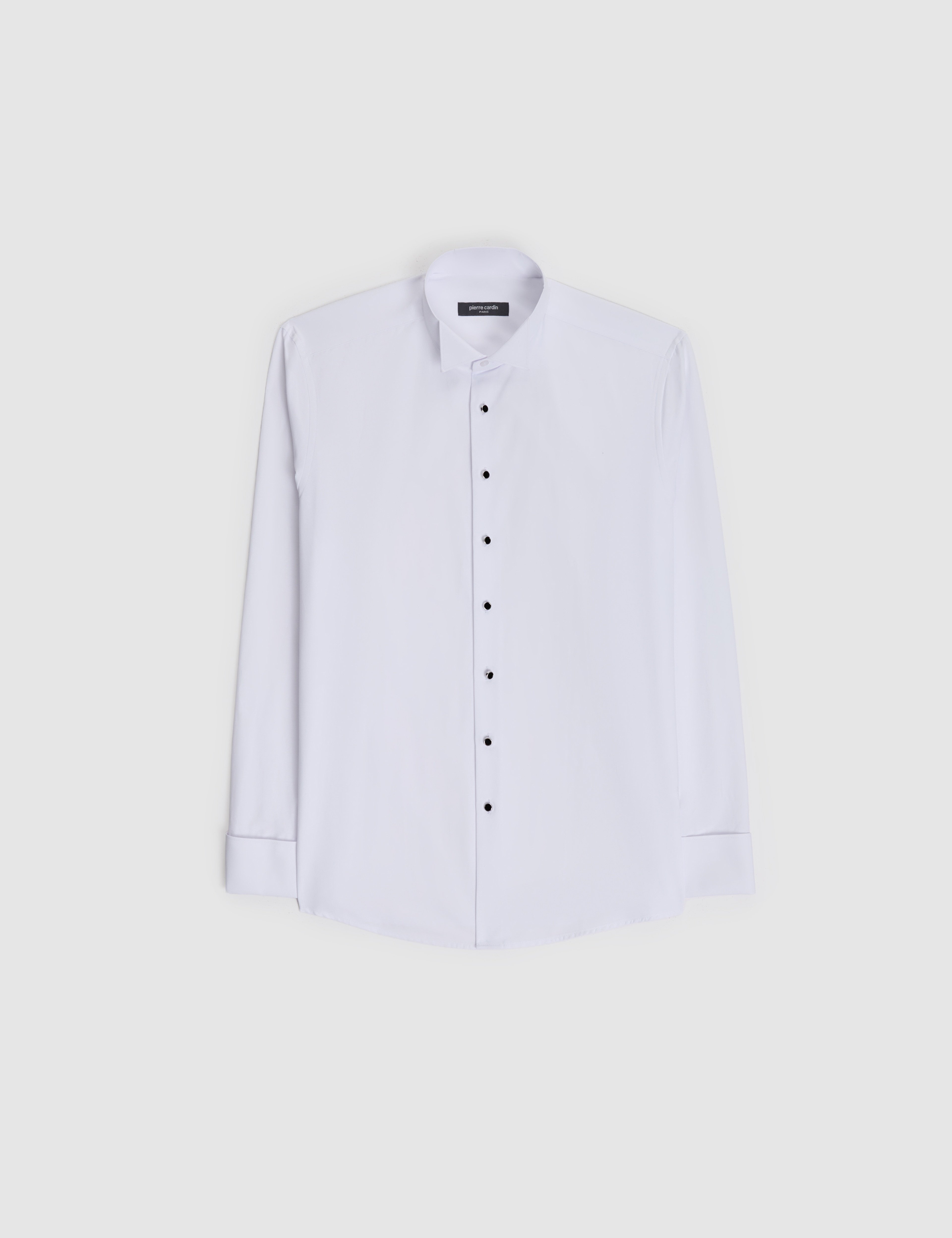 Beyaz Slim Fit Smokin Gömlek - Image 6