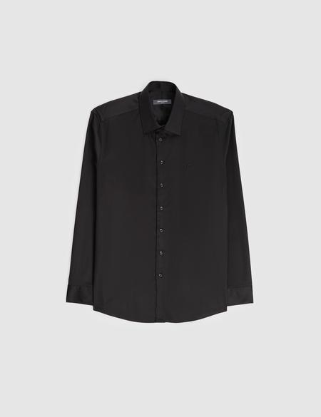 Siyah Slim Fit Uzun Kollu Esnek Basic Gömlek - 50325162034