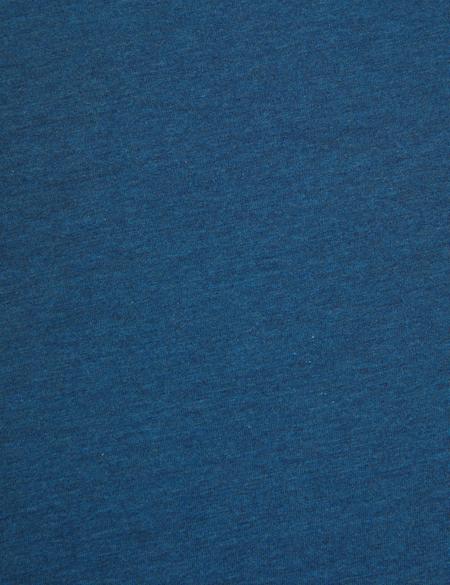 İndigo Melanj Slim Fit %100 Pamuk Bisiklet Yaka Basic Tişört - 50325307122