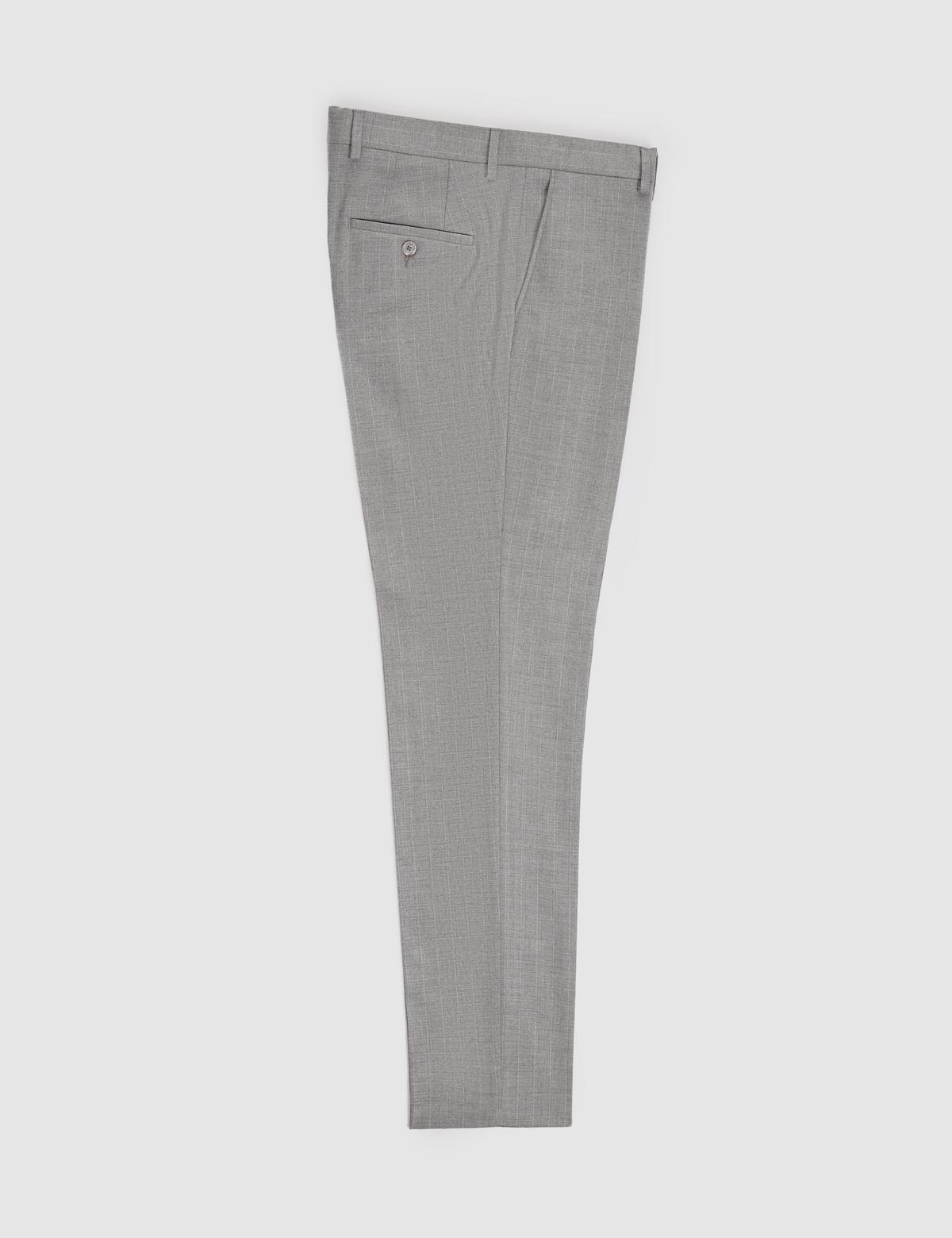 Füme Ex. Slim Fit Çizgili Takım Elbise - 50325234005