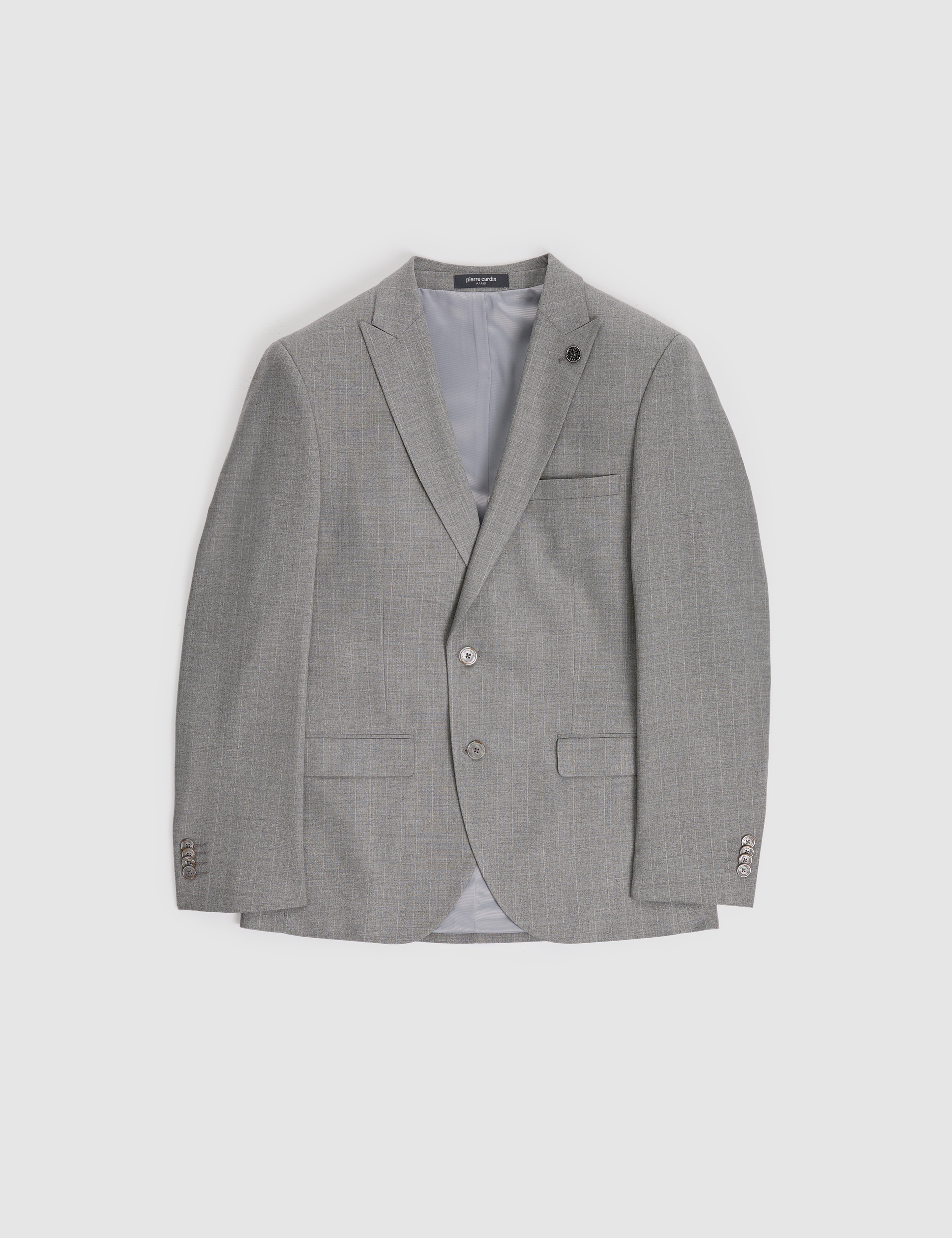 Füme Ex. Slim Fit Kırlangıç Yaka Çizgili Takım Elbise