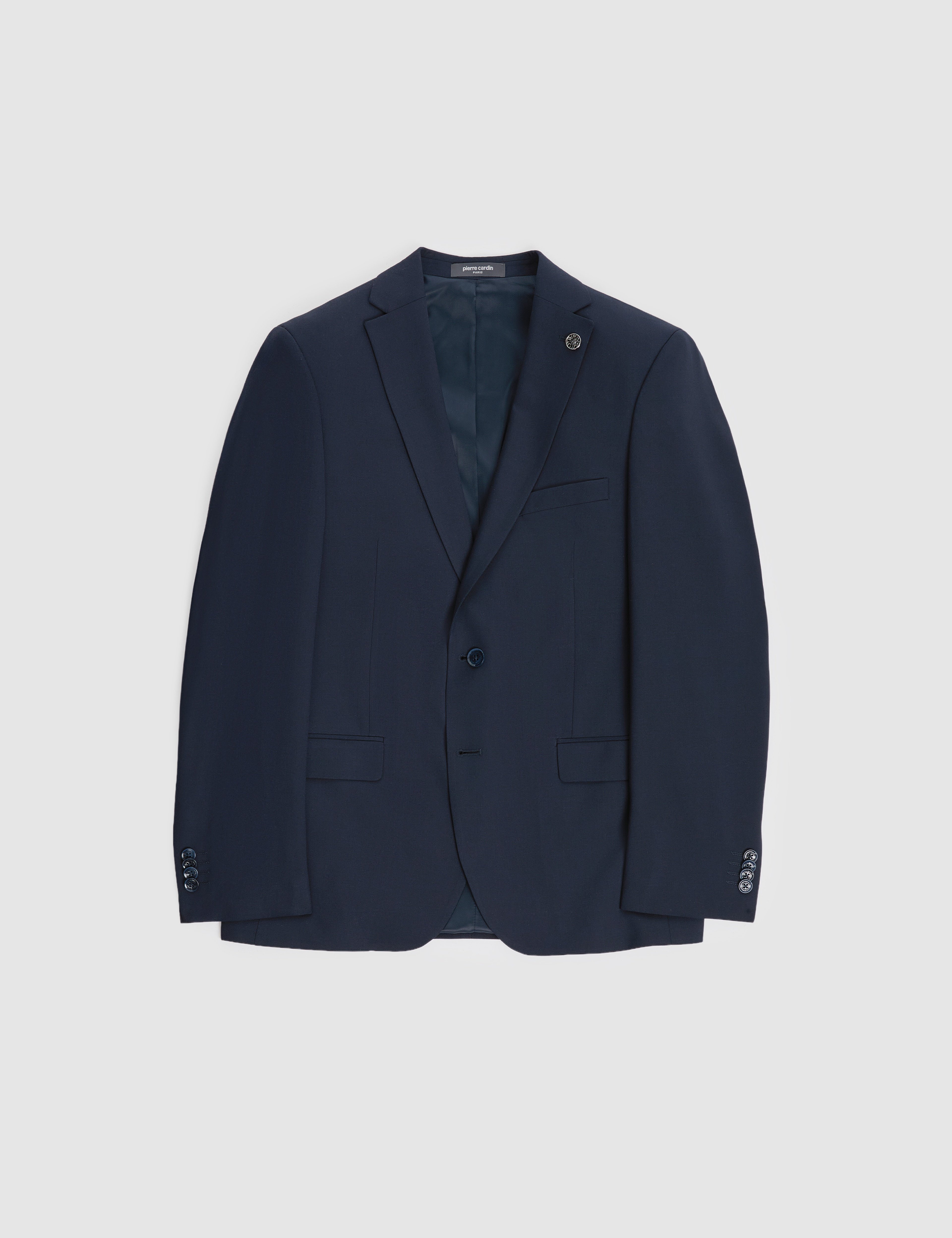 Lacivert Slim Fit Mono Yaka Takım Elbise