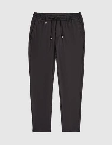 Siyah Ex. Slim Fit Beli Kordonlu Klasik Jogger Pantolon