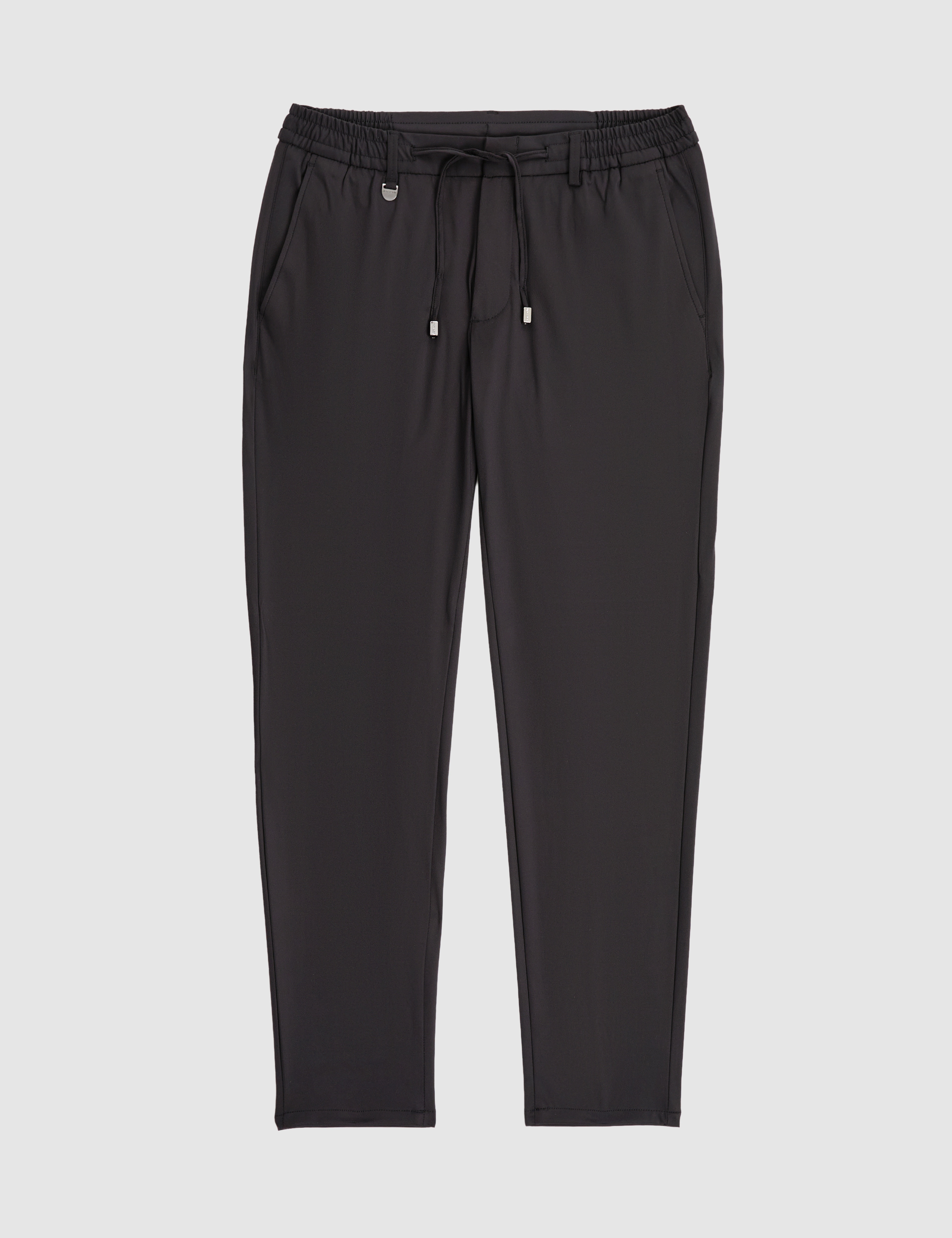 Siyah Ex. Slim Fit Beli Kordonlu Klasik Jogger Pantolon - Image 5