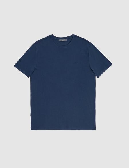 Lacivert Regular Fit %100 Pamuk Bisiklet Yaka Basic Tişört - 50325299040