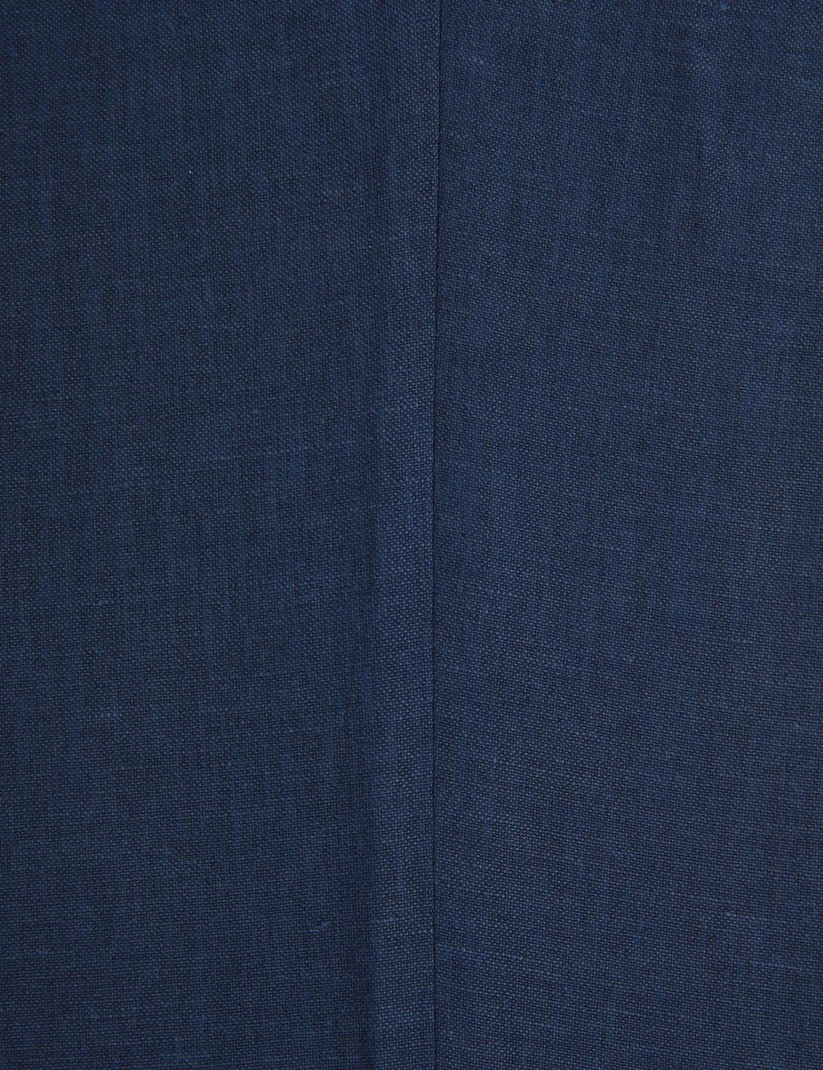 Lacivert Slim Fit Keten Karışımlı Pileli Pantolon - 50325165089