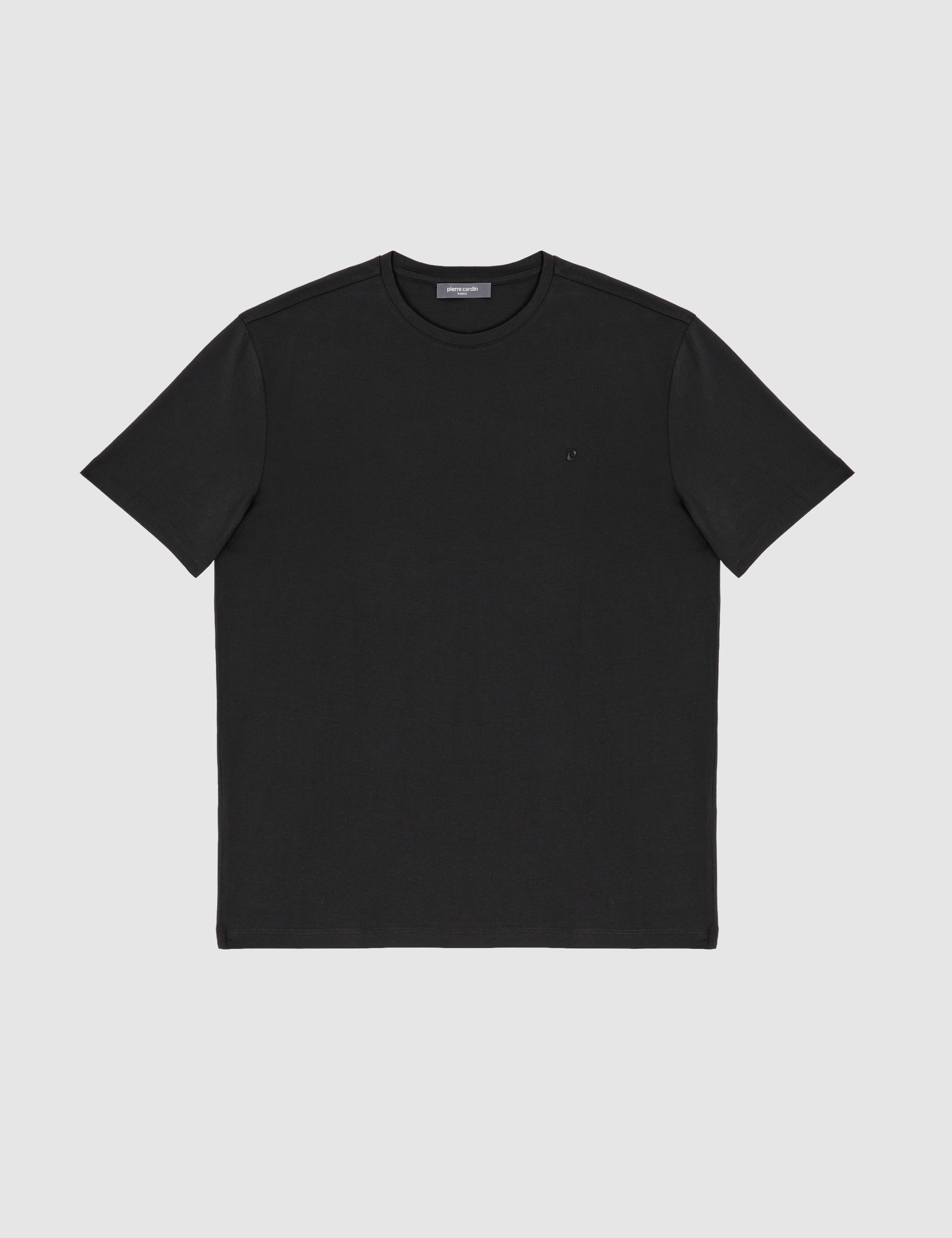 Siyah Regular Fit %100 Pamuk Bisiklet Yaka Basic Tişört - Image 6