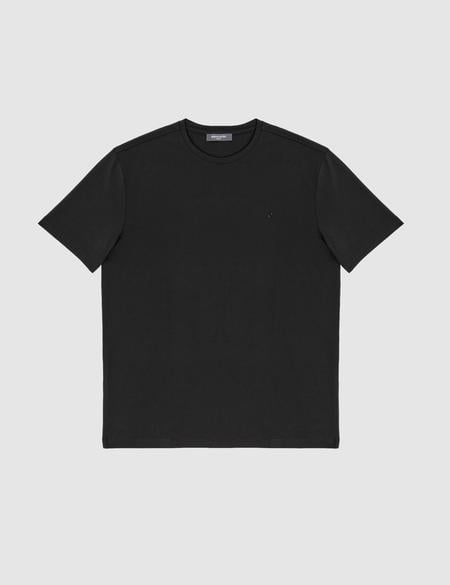 Siyah Regular Fit %100 Pamuk Bisiklet Yaka Basic Tişört - 50325299045