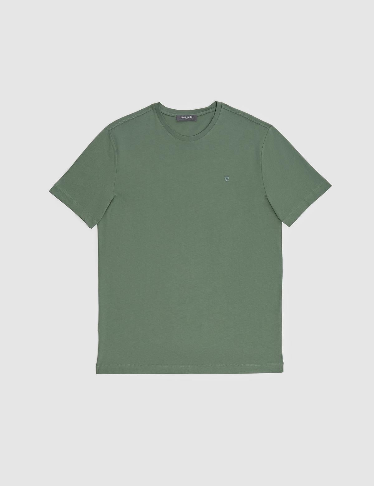 Haki Regular Fit %100 Pamuk Bisiklet Yaka Basic Tişört - 50325299030