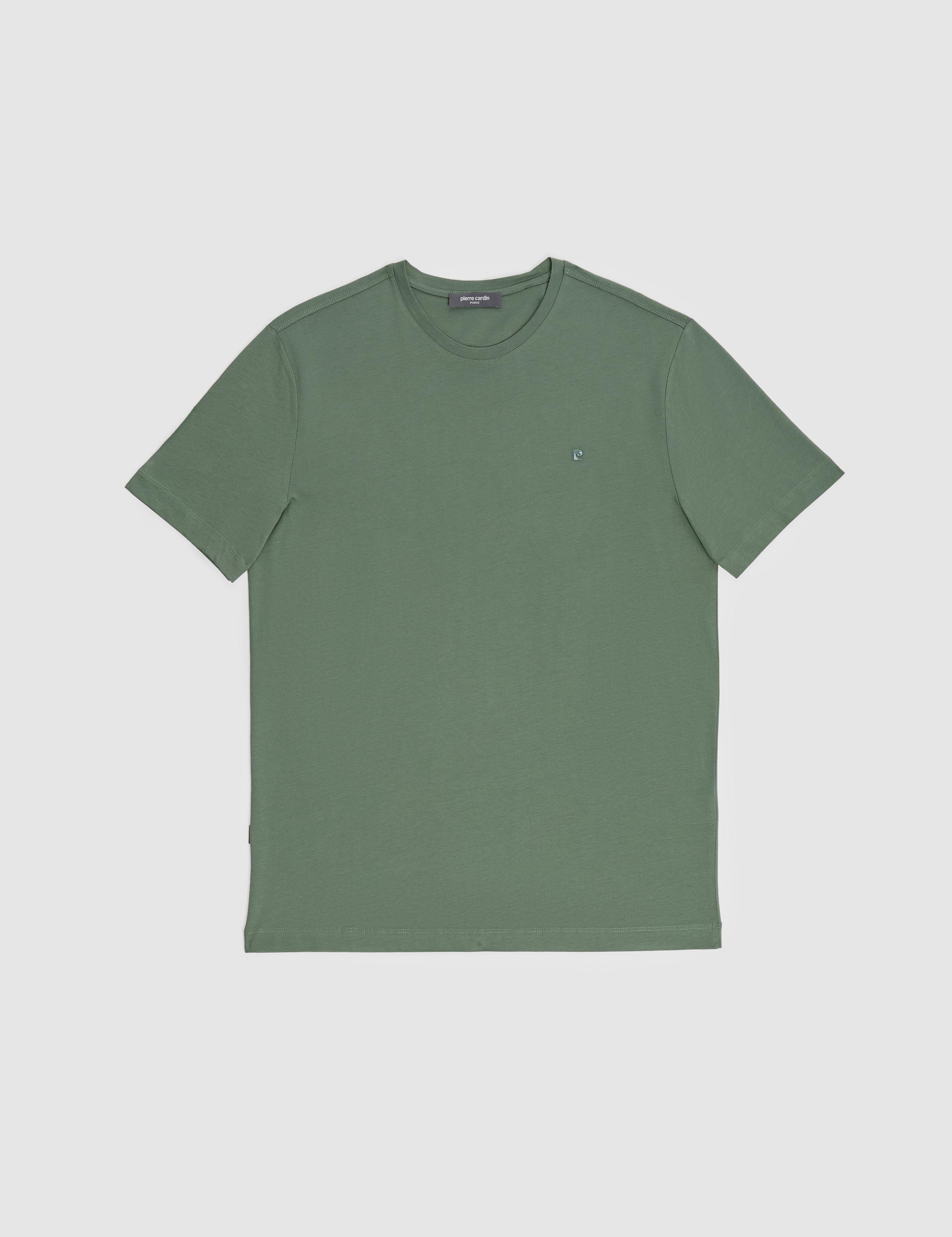 Haki Regular Fit %100 Pamuk Bisiklet Yaka Basic Tişört