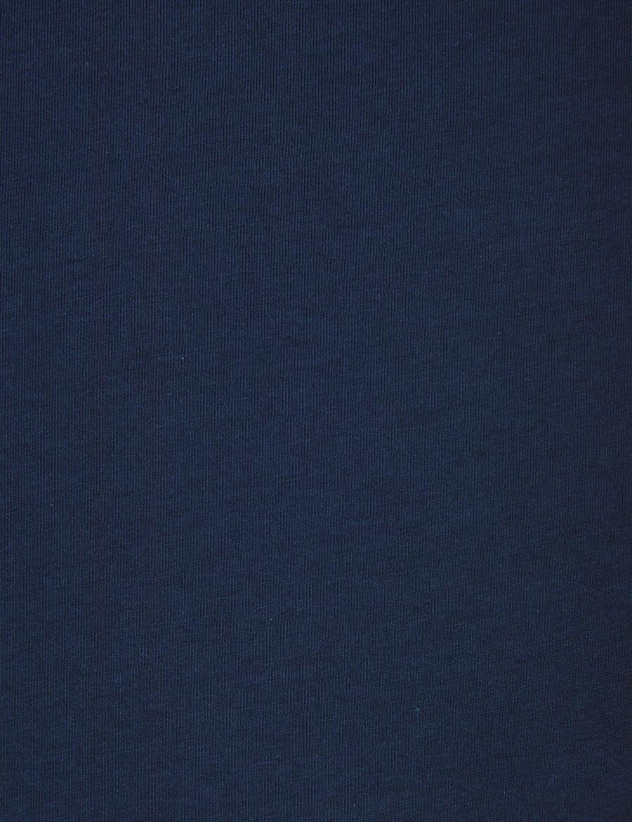 Lacivert Slim Fit %100 Pamuk Bisiklet Yaka Basic Tişört
