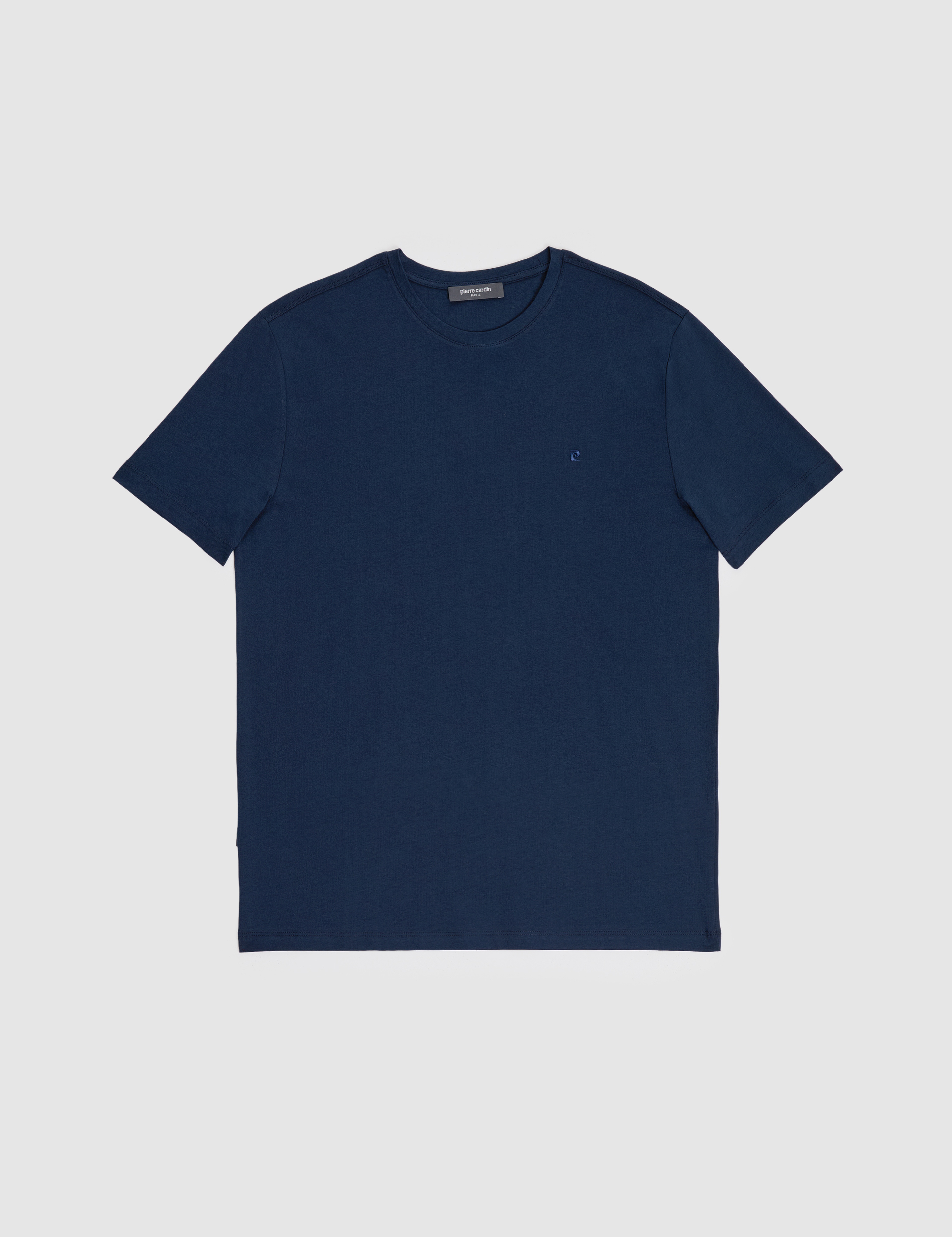 Lacivert Slim Fit %100 Pamuk Bisiklet Yaka Basic Tişört - Image 6