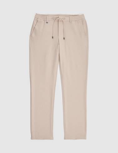 Bej Ex. Slim Fit Beli Kordonlu Pantolon