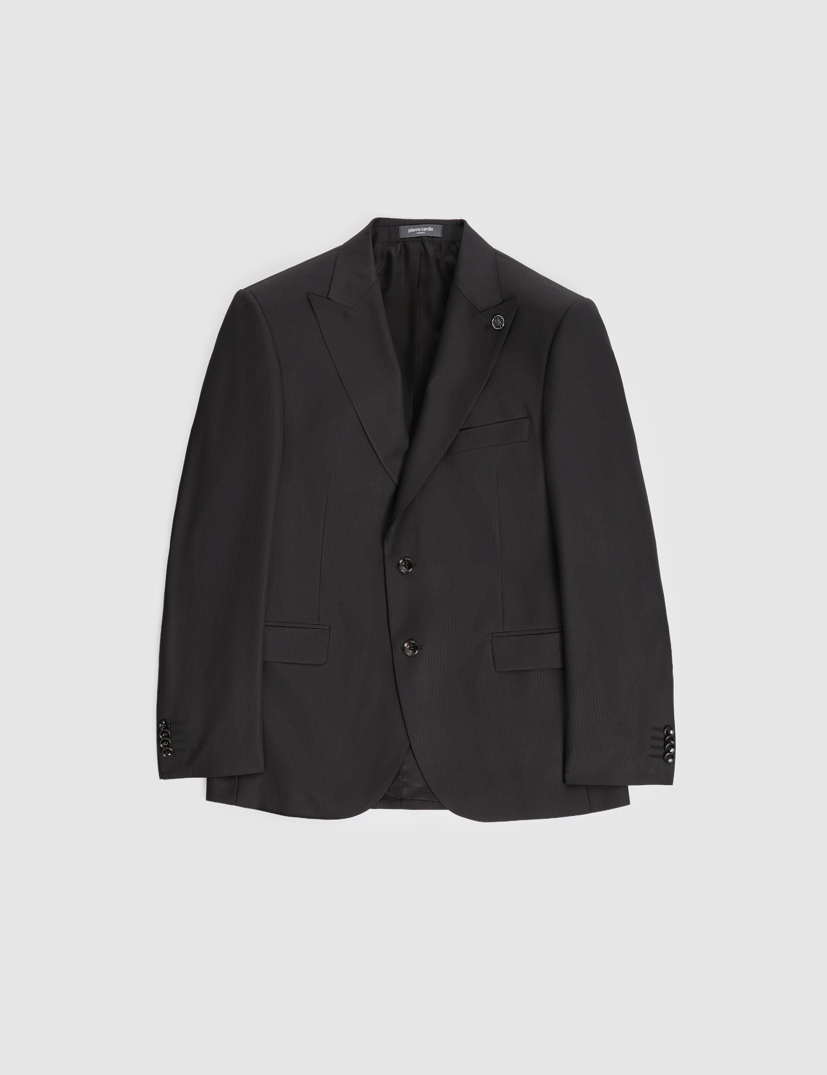 Siyah Slim Fit %100 Yün Takım Elbise