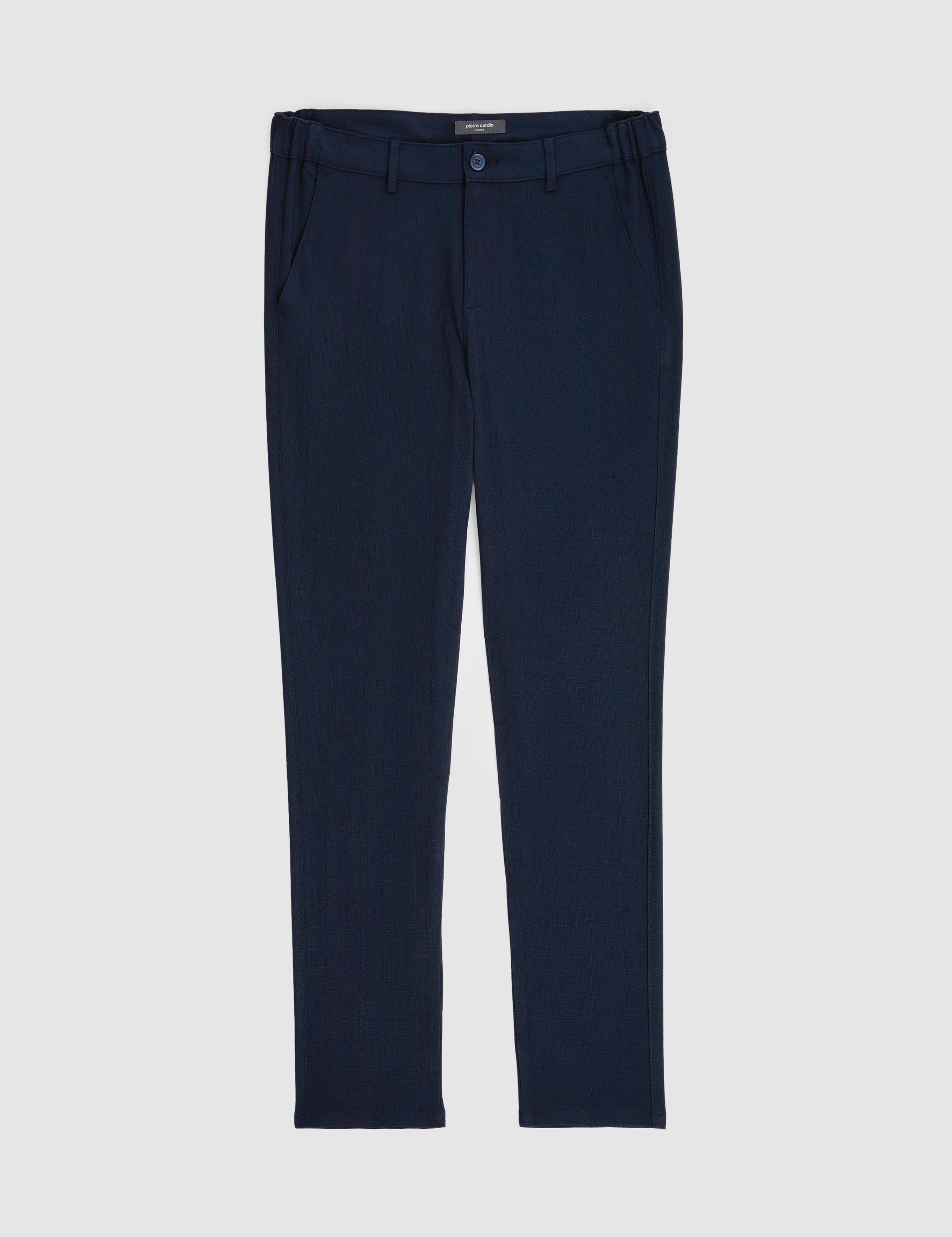 Lacivert Slim Fit Kanvas Pantolon
