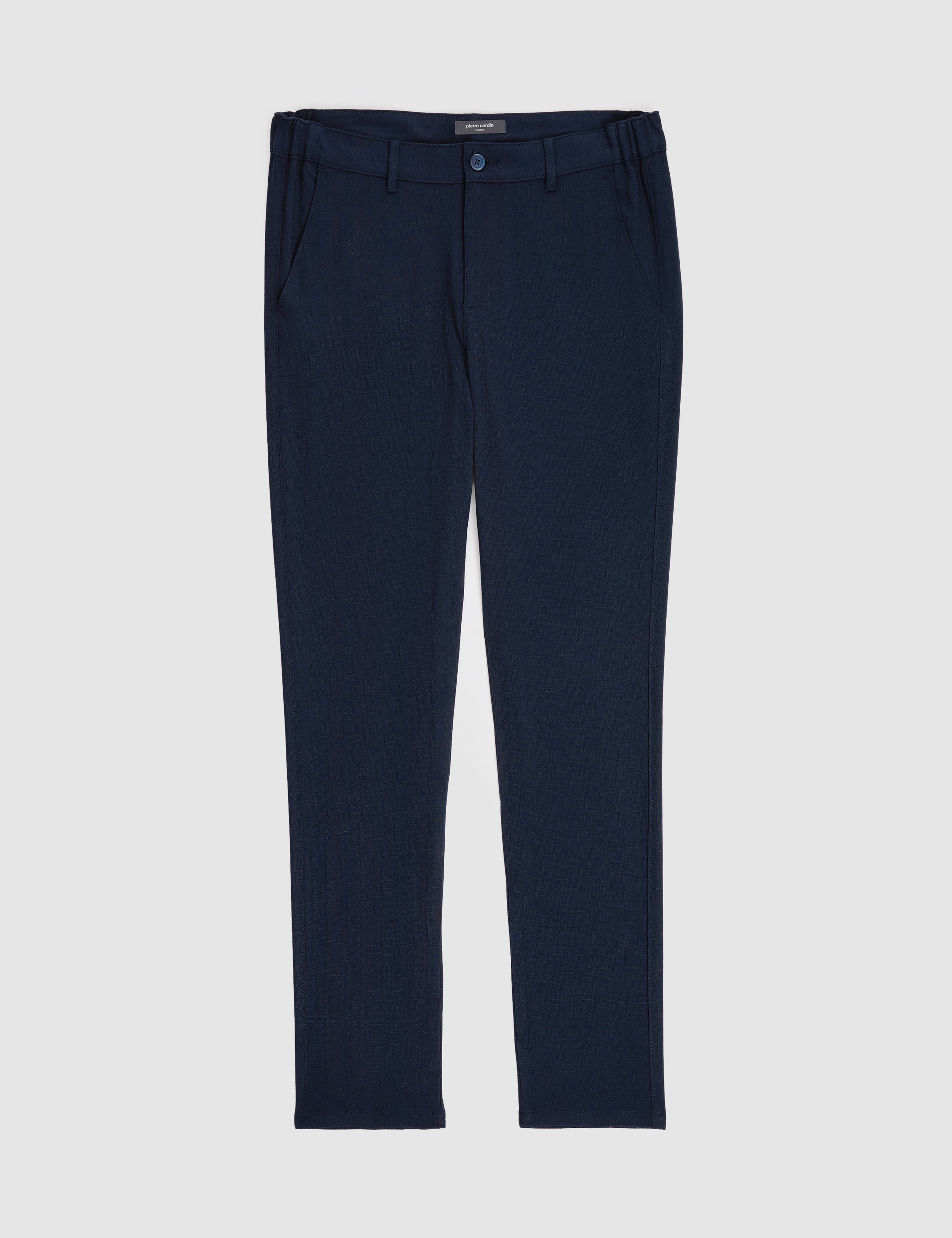 Lacivert Slim Fit Beli Latikli Kanvas Pantolon - Image 5