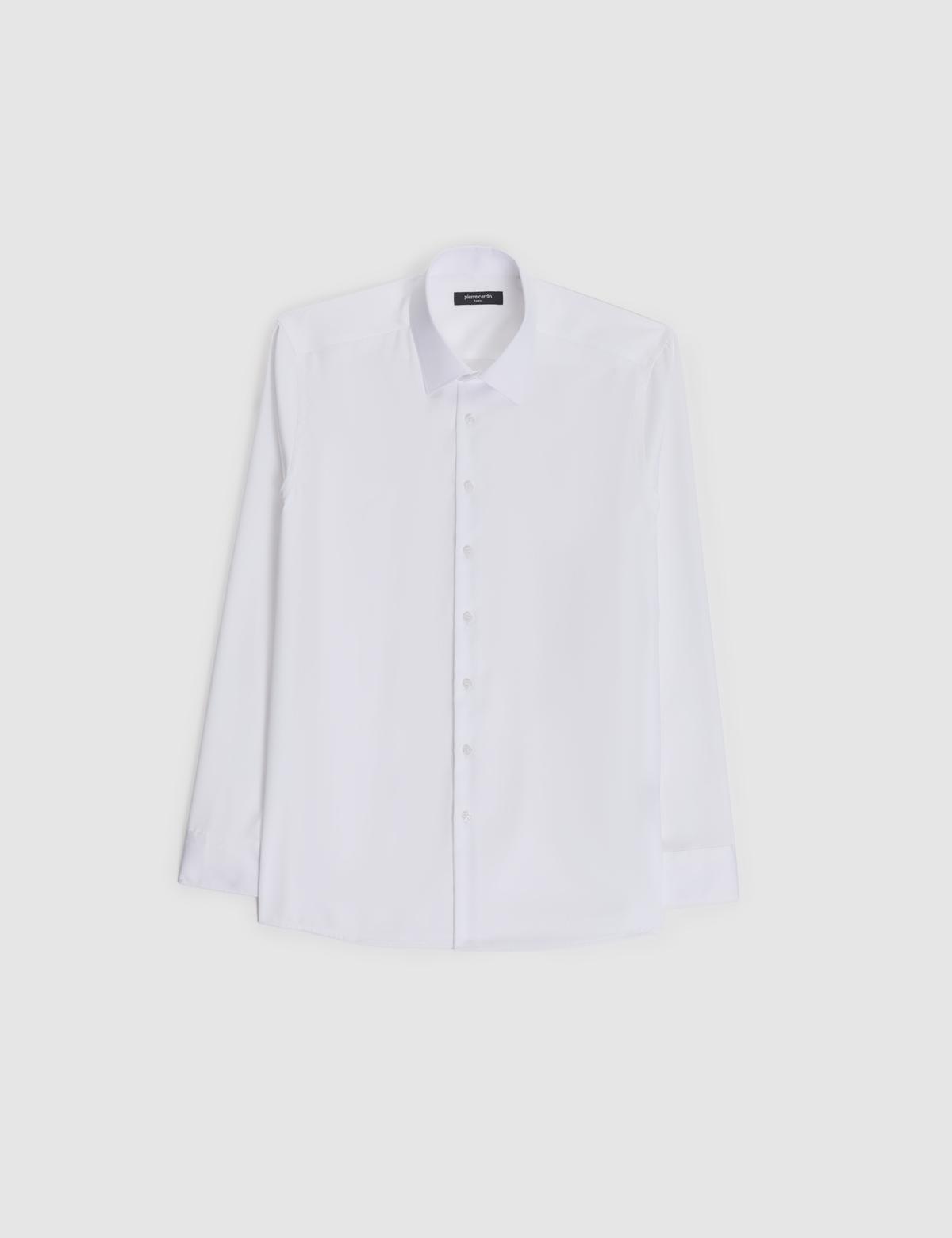 Beyaz Non Iron Easy Care Kumaş Slim Fit Basic Gömlek - 50321020001