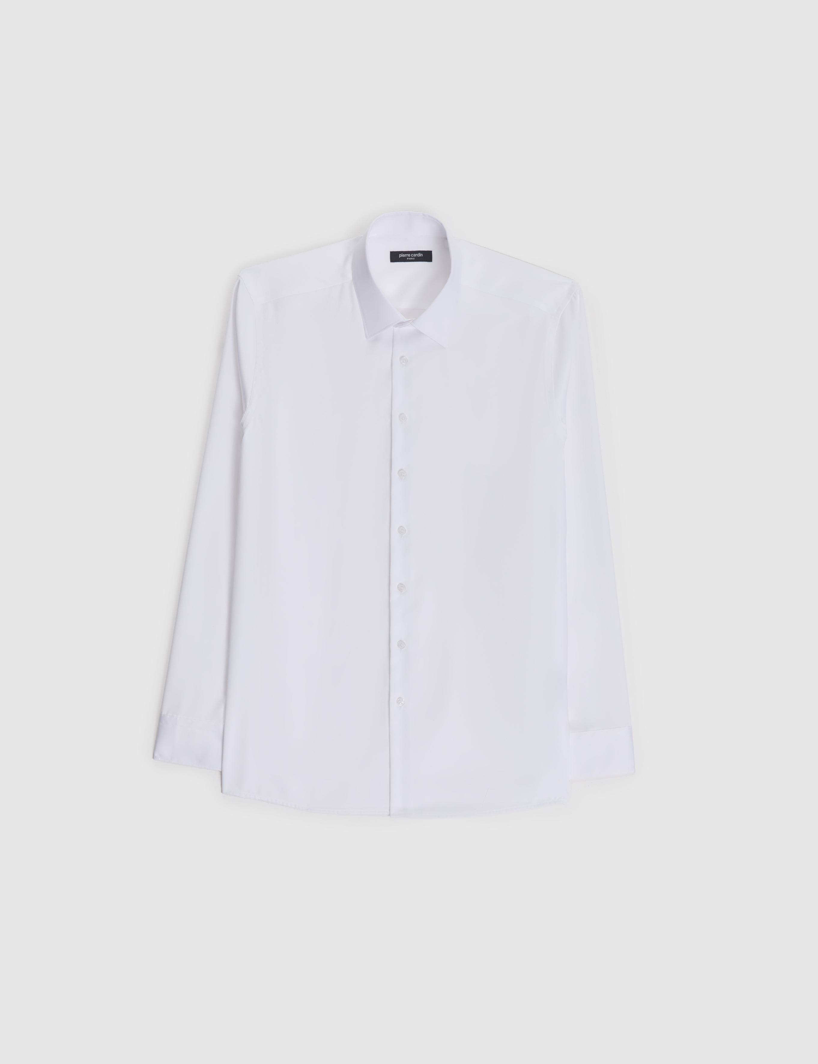 Beyaz Non Iron Easy Care Kumaş Slim Fit Basic Gömlek