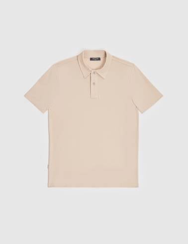 Bej Regular Fit Düğmeli Polo Yaka Tişört