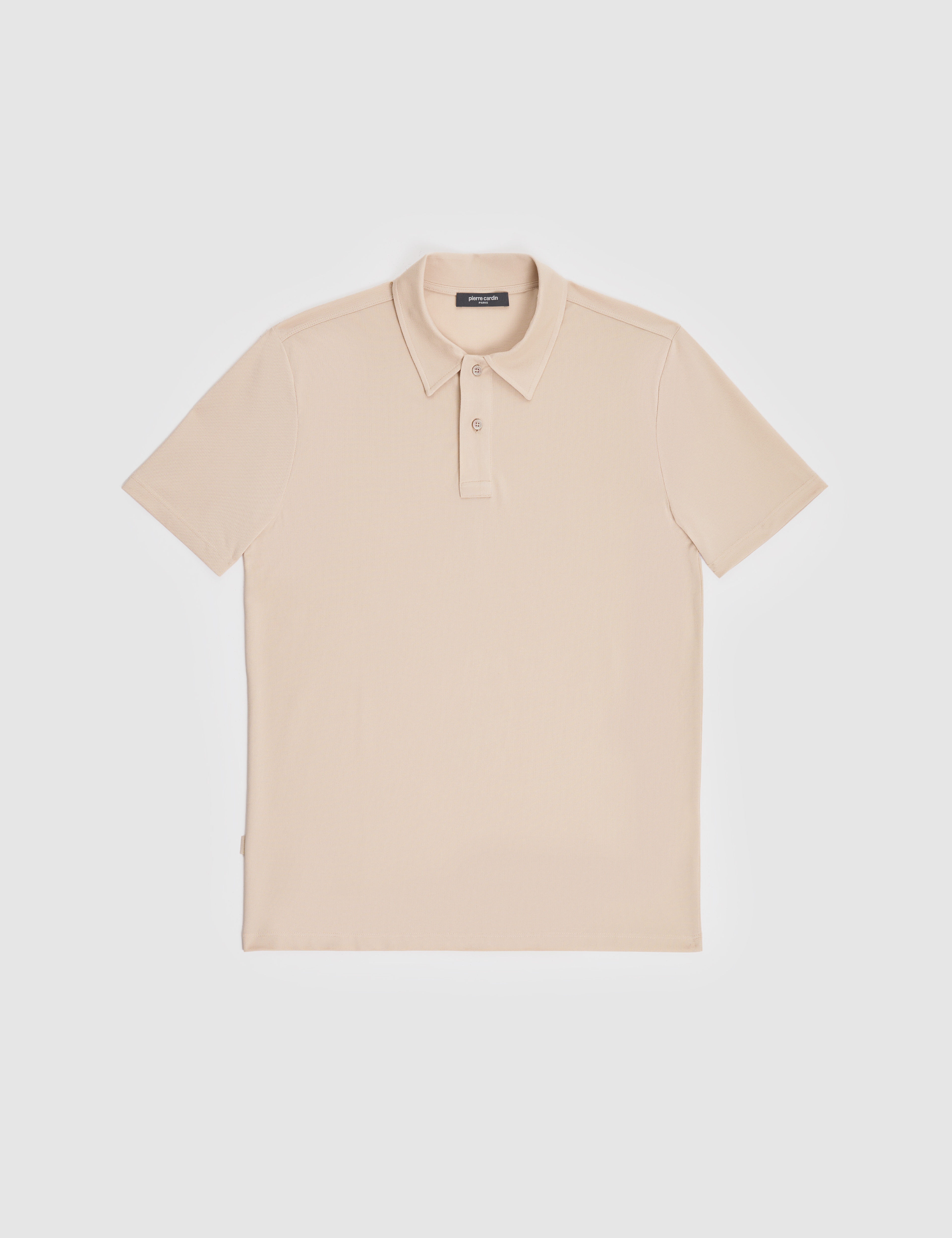 Bej Regular Fit Düğmeli Polo Yaka Tişört